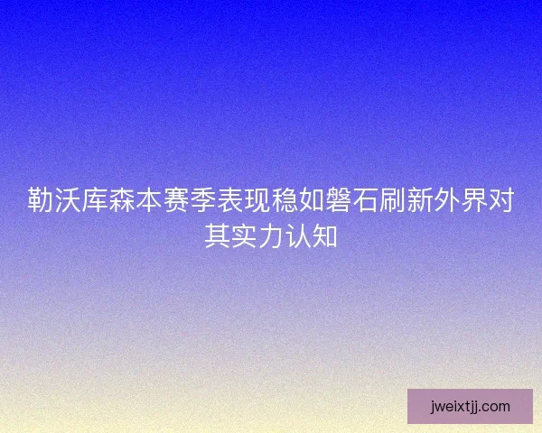 勒沃库森本赛季表现稳如磐石刷新外界对其实力认知